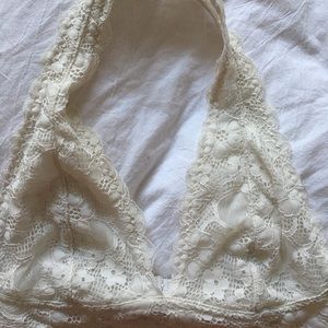 Free people halter bralette white cream small